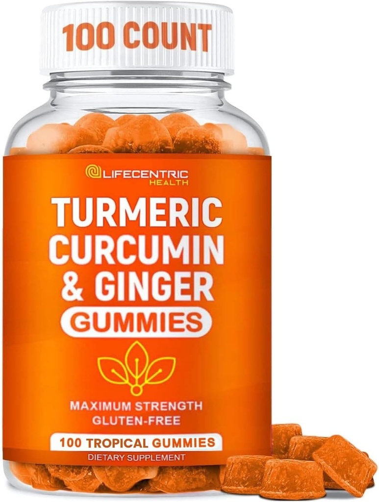 Gummies Turmérica para Adultos y Niños Silencio Max Strength Turmeric y Ginger Suplemento Silencio Vegan Orgánica Turmérica Curcumina Natural Gummies for General Health ← Mejor Curcumin Suplemento con Ginger