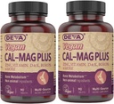DEVA Vegan Calcium Magnesium Supplement 2-Pack, Plus Zinc, Vitamins C, D & K, Boron, 90 Tablets Each