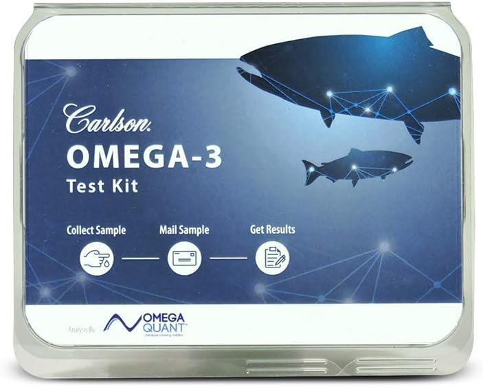 Carlson Omega-3 Test Kit, Omega-3 Index Home Testing Kit, Medidas EPA & DHA Levels, 1 Kit