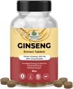 Amazing Botanicals Panax Ginseng Extract Tablets - 200mg Highly Potent 80% Ginsenosides for Energy & Relaxation - Natural Herbal Supplement for Cognitive Booster - 30 Tablets