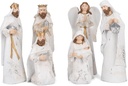Transpac Distressed White and Gold Tone 7.5 Inch Resin Nativity Figuras Conjunto de 6