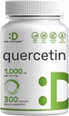 Quercetina 1000mg Por Serving, 300 cápsulas – Suplementos de Apoyo Inmunitario Saludable, Flavonoides Altas Biodisponibles, Antioxidante Natural – No GMO, Soy Gratis, Sin Gluten