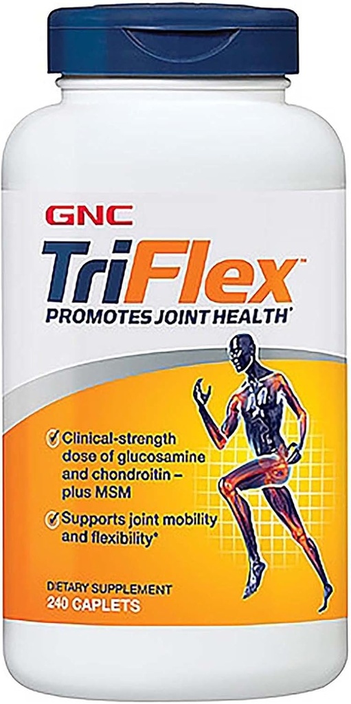 GNC TriFlex, Junta dirigida, Bone &amp; Cartilage Health Supplement with Glucosamine Chondroitin &amp; MSM, Support Mobility & Flexibility, 240 Caplets