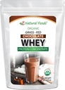 Concentrado de polvo de chocolate orgánico Whey Protein - Grass Fed &amp; Raised in USA - Non GMO, Gluten Free &amp; Undenatured - No Sugar Añadido, Sweetened with Stevia - No Hormones o antibióticos - 1 lbs