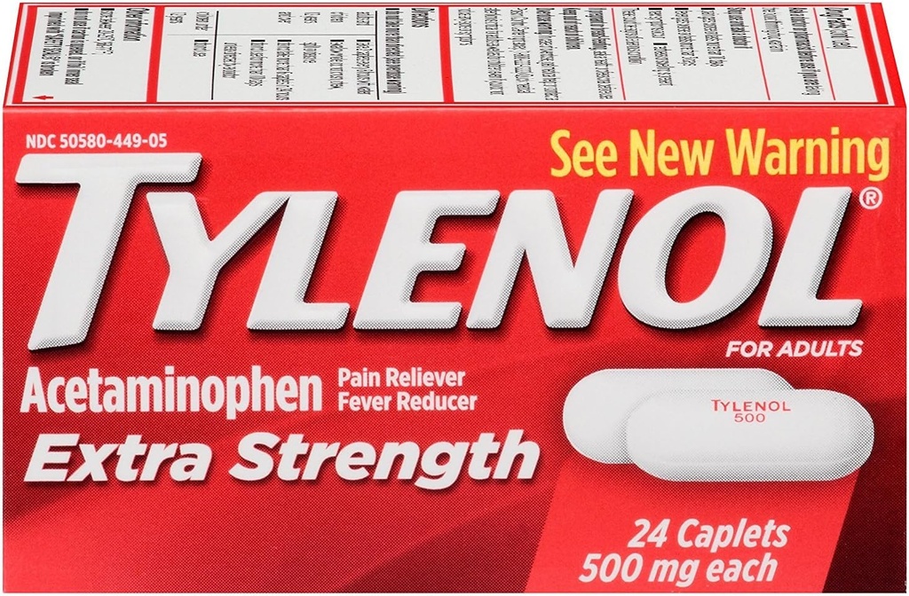 TYLENOL Extra Strength Acetaminophen 500 mg Caplets 24 each