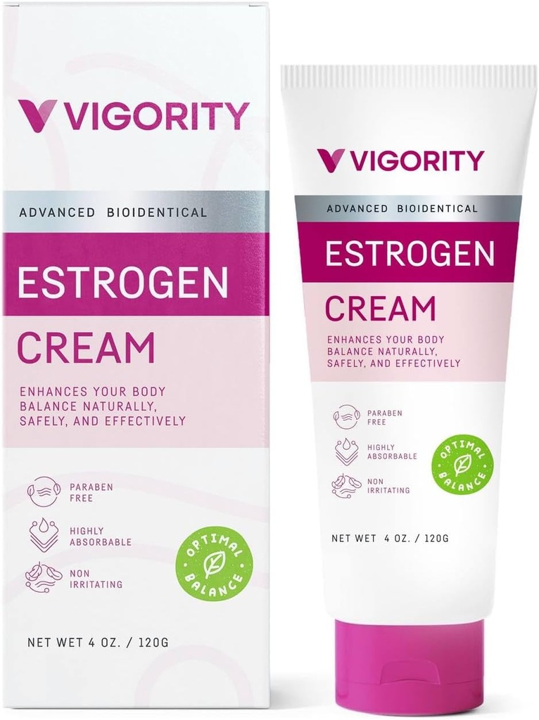 Estrogen Cream For Women, Natural Bioidentical, Hot Flashes Menopause Relief, Estrogen Cream With Wild Yam, Menstrual Cycle & Body Balance Support, Helps Reduce Hot Flashes, Paraben-Free, Vegan, 3-Month Supply(4 Oz)