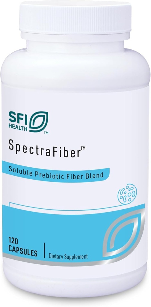 Klaire Labs SFI Health Spectrafiber - Hypoallergenic 9 Soluble Fiber Blend with Apple Pectin & Glucomannan, No Psyllium & Gluten-Free (120 cápsulas)