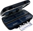 EZY DOSE Moisture-Proof Portable Pill Dispenser, Pocket Purse Organizer, Pharmacy Box, Travel Medication Holder, Latch-Closure to Secure Contents, Oversized Compartments, Airtight Seal, Medium, Black