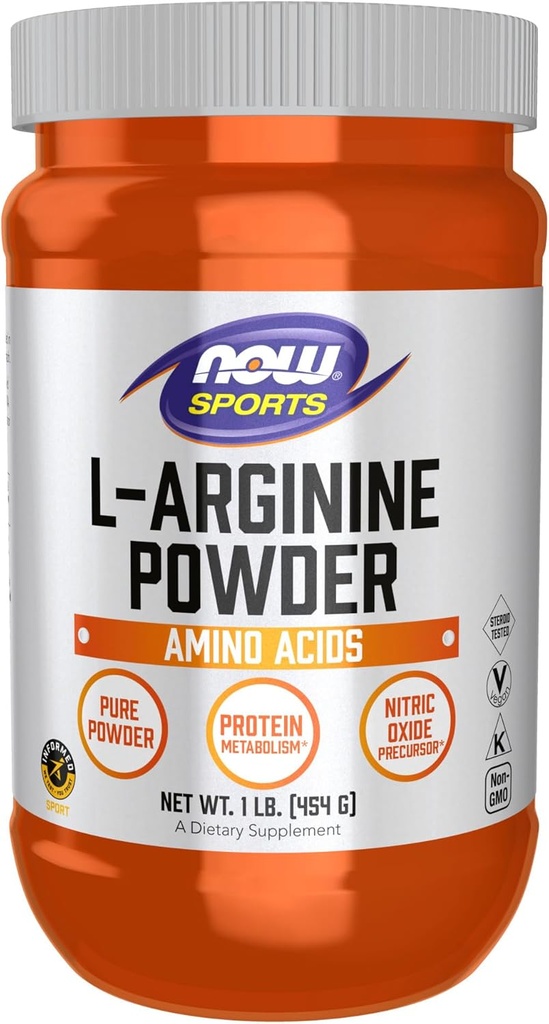 AHORA Nutrición Deportiva, L-Arginina Powder, Nitric Oxide Precursor, Aminoácidos, 1-Pound