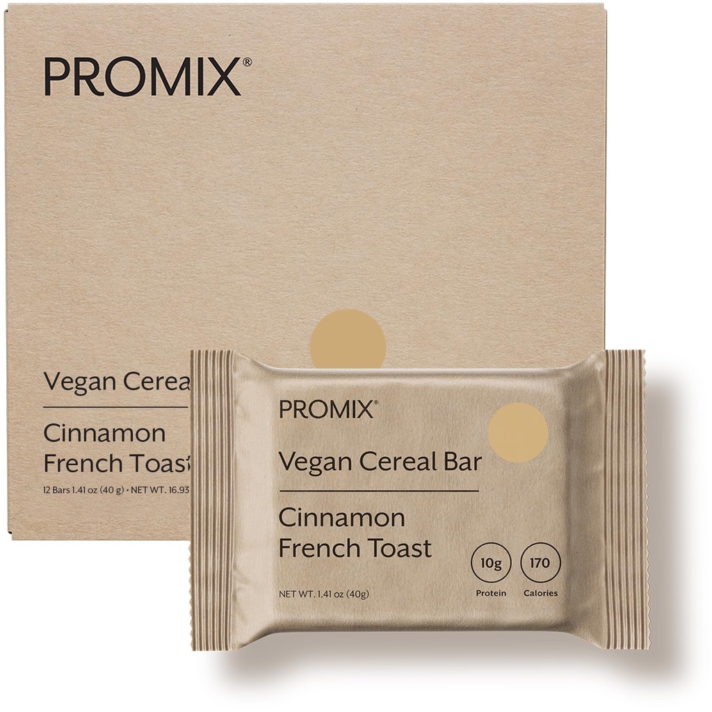 Promix Nutrition Vegan Protein Puff Bares ← High Protein, Low Calorie Marshmallow Crispy Treat ← Kosher, Soy Free - Cinnamon French Toast