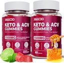 (2 Pack) Keto ACV Gummies1500MG Keto Gummies Apple Sider Vinegar Formulado con Pomegranate Beet Powder B12 Vegan No GMO 120 Gummys