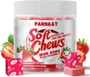 Iron Soft Chew Suplemento con Vitamina C ← Strawberry Flavored TEN Gluten Free ← Suplemento de Hierro para Mujeres Hombres y Niños