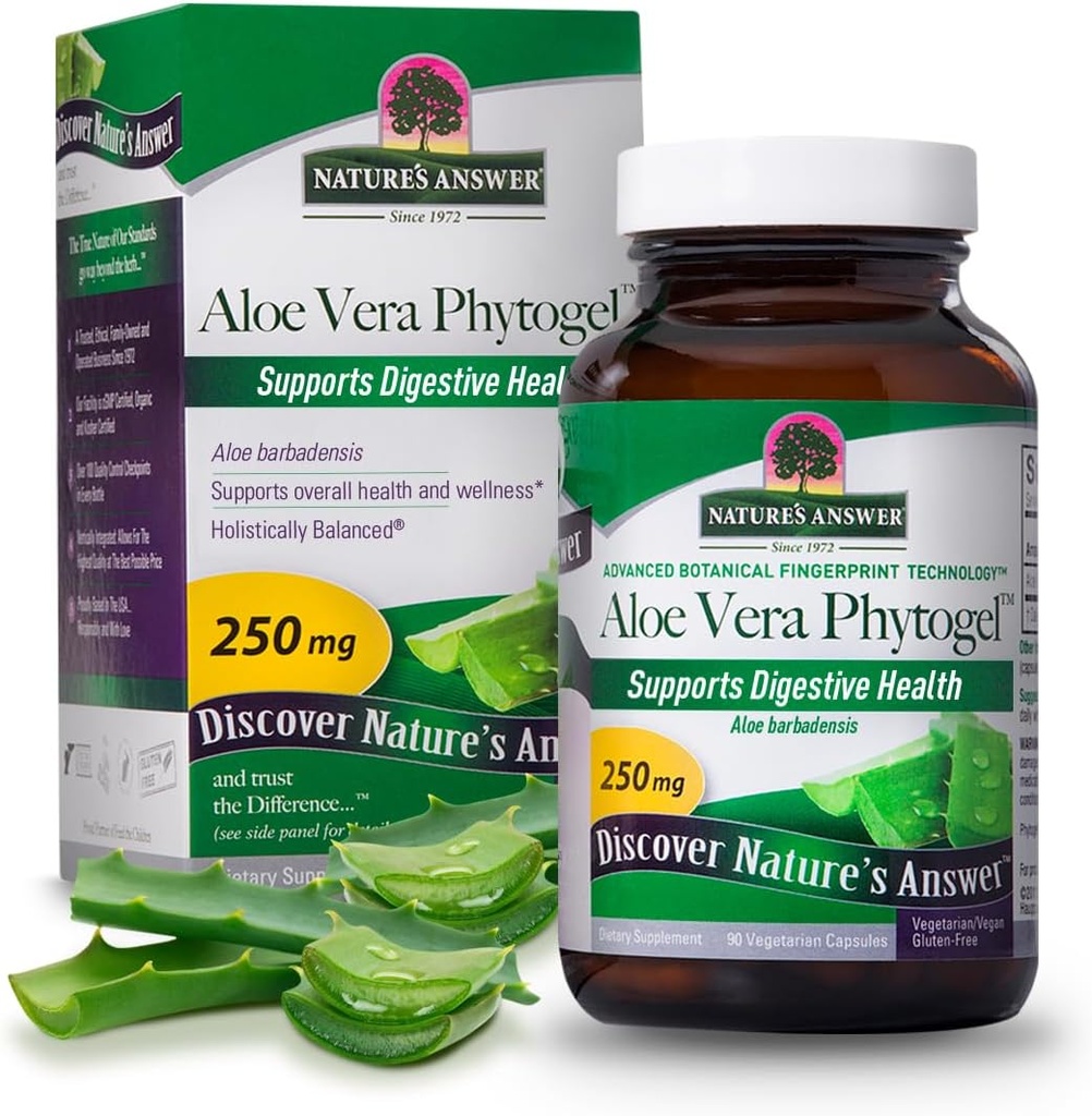 La respuesta de la naturaleza Aloe Vera Phytogel tóxico apoya la salud digestiva ¦ Vegan, Non-GMO Silencio Veggie Capsules 90Ct
