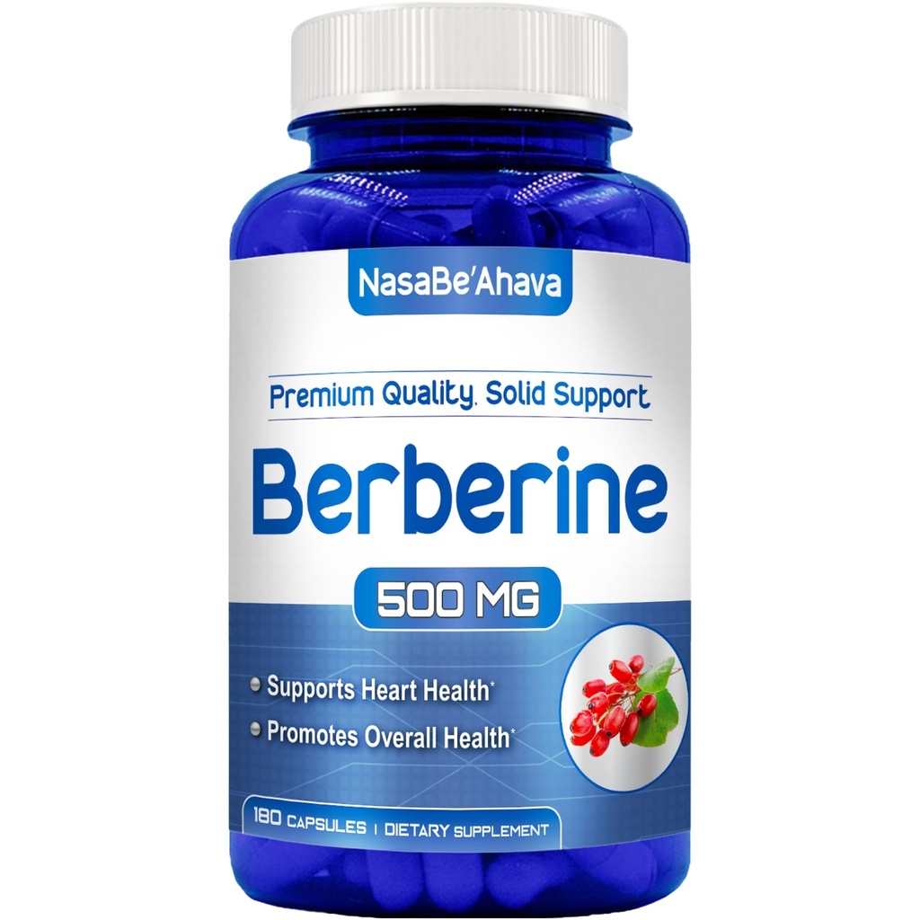 Easy Absorption Berberine Suplemento 500mg ← Herbal GLP-1 Suplemento de Apoyo Nutricional con Berberine 500mg  Ayuda Asistencia Estilo de vida saludable Silencio Made in The USA in cGMP Facilities (180 Day Supply)