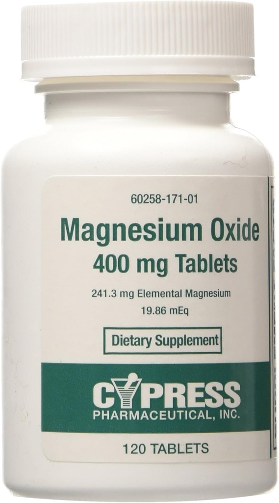 Cipress Magnesium Oxide 400 Mg Tablet 120 Tablets, Pack de 3