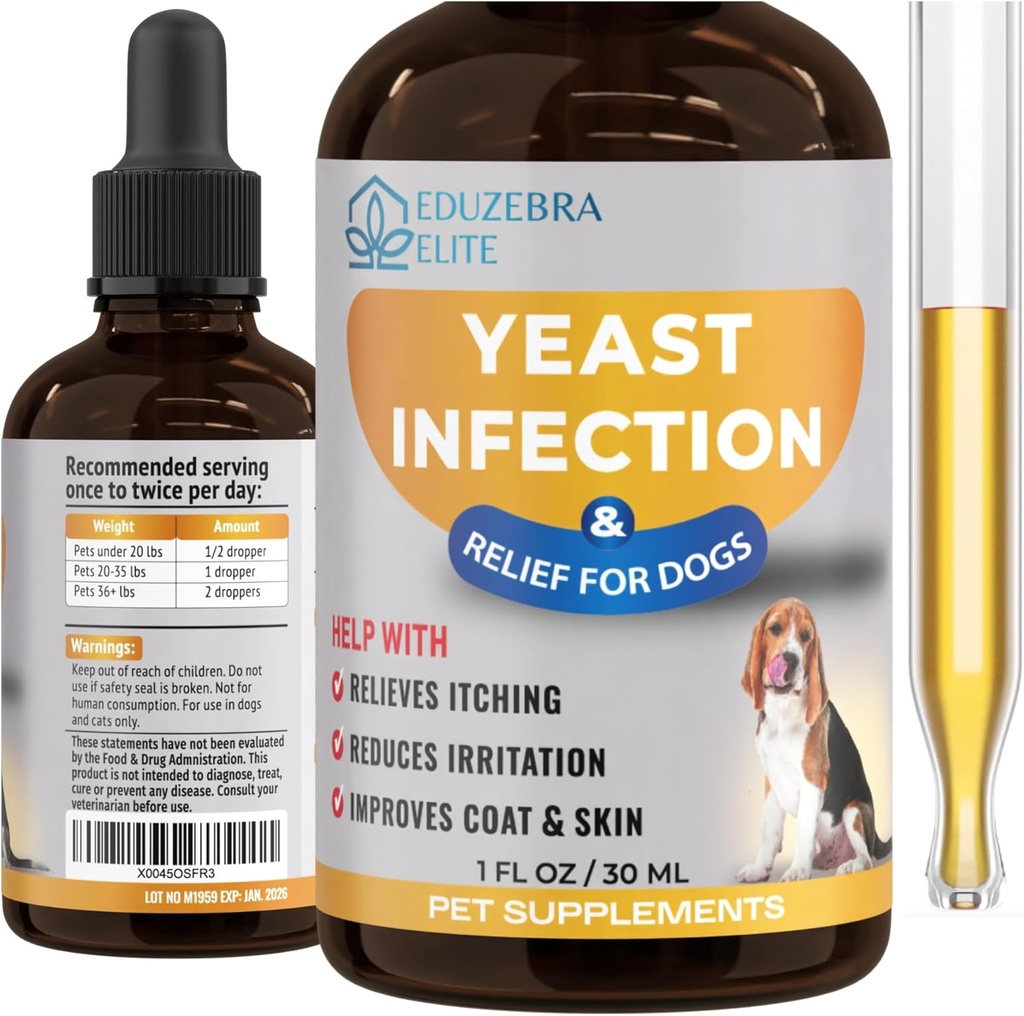 Yeast Infection Treatment for Dogs - Reduces Irritation & Inflammation - Soothing Itch Relief, Ear Infection Treatment