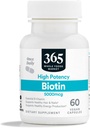 365 por Whole Foods Market, High-Potency Biotin 5000mcg, Vegan, 60 Cuenta