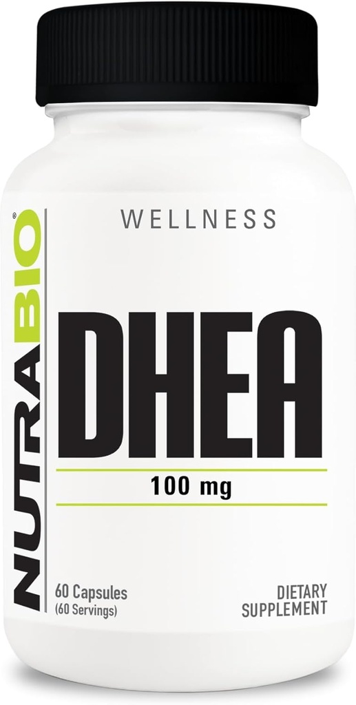 NutraBio DHEA Suplemento- para Hombres y Mujeres- DHEA (100 mg) 60 cápsulas