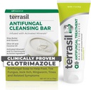 Terrasil Antifungal Cream + Antifungal Soap 2-Product Kit Clínicamente-Proven Clotrimazole Tratamiento eficaz &amp; Alivio: Jock Itch Athletes Foot Fungal Yeast Infection Ringworm (50g Tube & 75g bar)