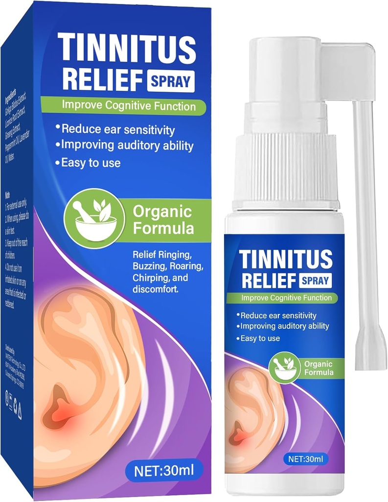 Tinnitus Rêliêf for Ringinging Ears, Effective Tinnitus Rêliêf Spray for Tinnitus Treatment, Ear Wax Removal Spray for Rêliêves Tinnitus, Ear Back, Ear Discomfort, and Earache, 30 ml