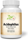 Suplementos Zen - Acidophilus 500 Million CFU y 4 Strains, Shelf Stable 100-Caps - apoya la mitigación del gas ocasional y el estreñimiento más síntomas de la intolerancia a la lactosa