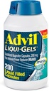 Advil Liqui-Gels minis Doin Reliever and Fever Reducer, Doin Medicine for Adults with Ibuprofen 200mg for Pain Relief - 200 Liquid Filled Capsules