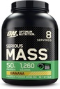 Optimum Nutrition Grave Mass, Weight Gainer Protein Powder, Mass Gainer, Vitamina C y Zinc para Immune Support, Creatine, Banana, 6 libras (Packaging May Vary)