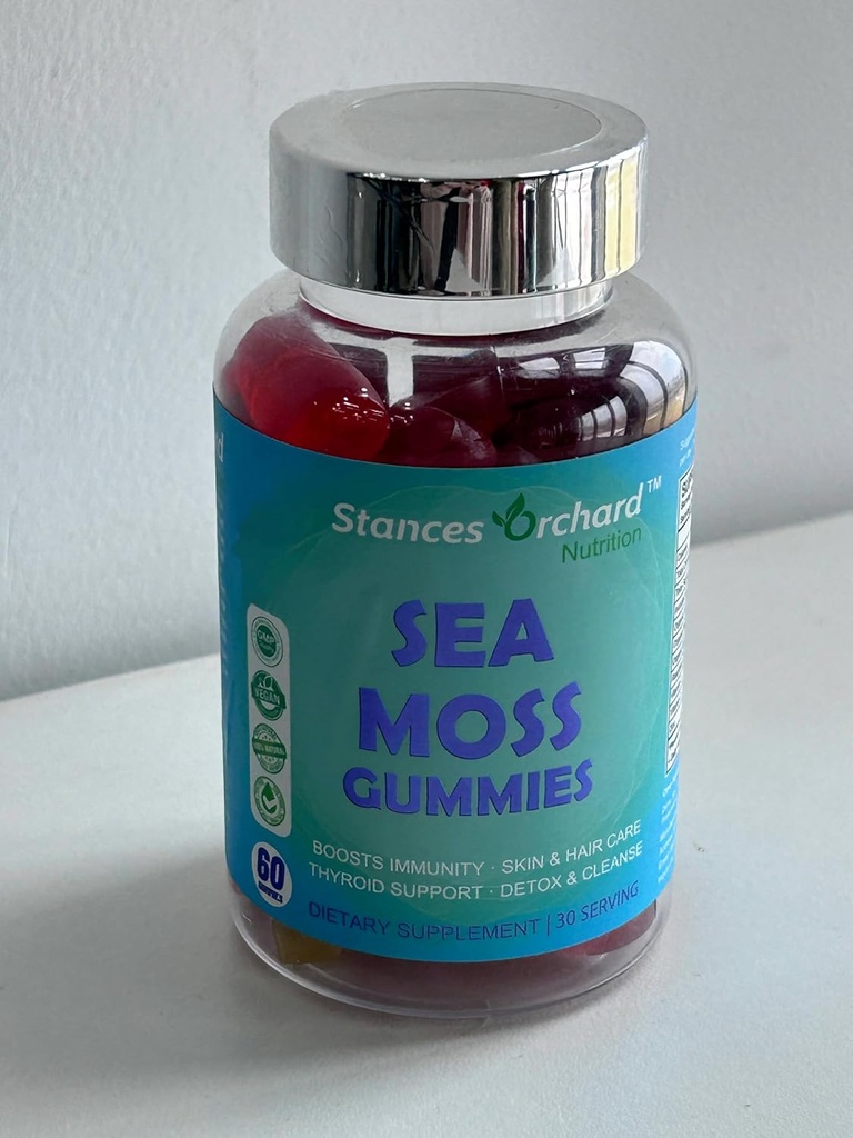 Sea Moss Gummies, Sea Moss Gummies for Adults &amp; Kids with Vitamin C D Zinc, Irish Sea Moss, Bladderwrack, Burdock Root - Extra Strength Immune, Detox &amp; Cleanse, Skin Hair Health - Vegan Made in USA
