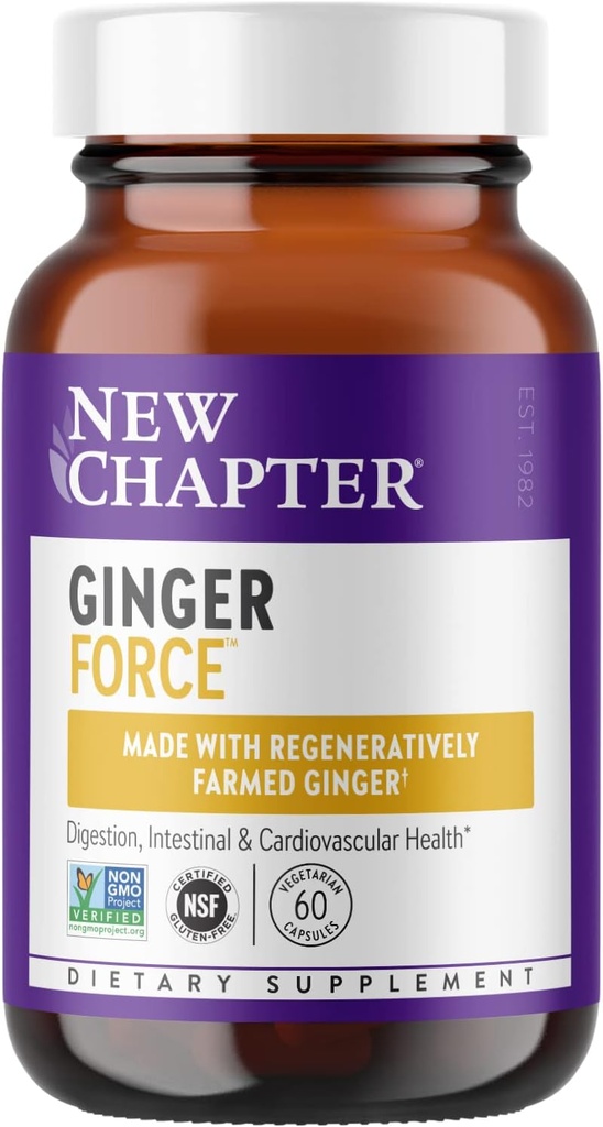 New Chapter Ginger Supplement Force with Supercritical Organic + Non-GMO Ingredients Vegetarian Capsules, 60 Conde