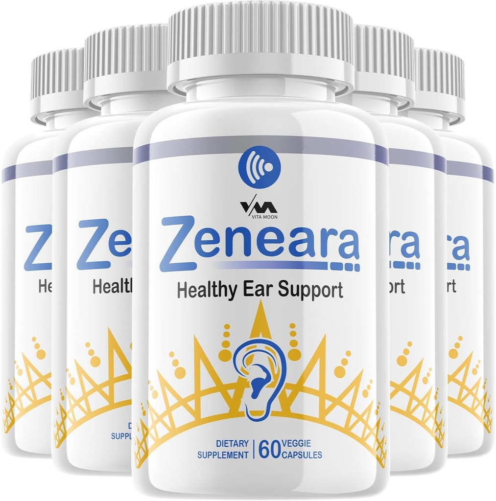 (5 Pack) Zeneara - Advanced Formula Healthy Ear Support, Hearing Health, and Wellness, 300 cápsulas