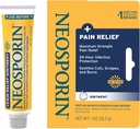 Neosporin + Antaño Máximo-Strength Triple Antibiótico con Alivio del Dolor, Cuidado de los primeros auxilios, Fórmula de No-Sting con Pramoxine HCl, Bacitracin Zinc, 1 oz Tube Individual
