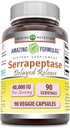 Fórmulas asombrosas Serrapeptase Suplemento ← 40,000 UI ← Veggie Capsules ← No-GMO sobrevivió gratis ← Made in USA (90 Conde)