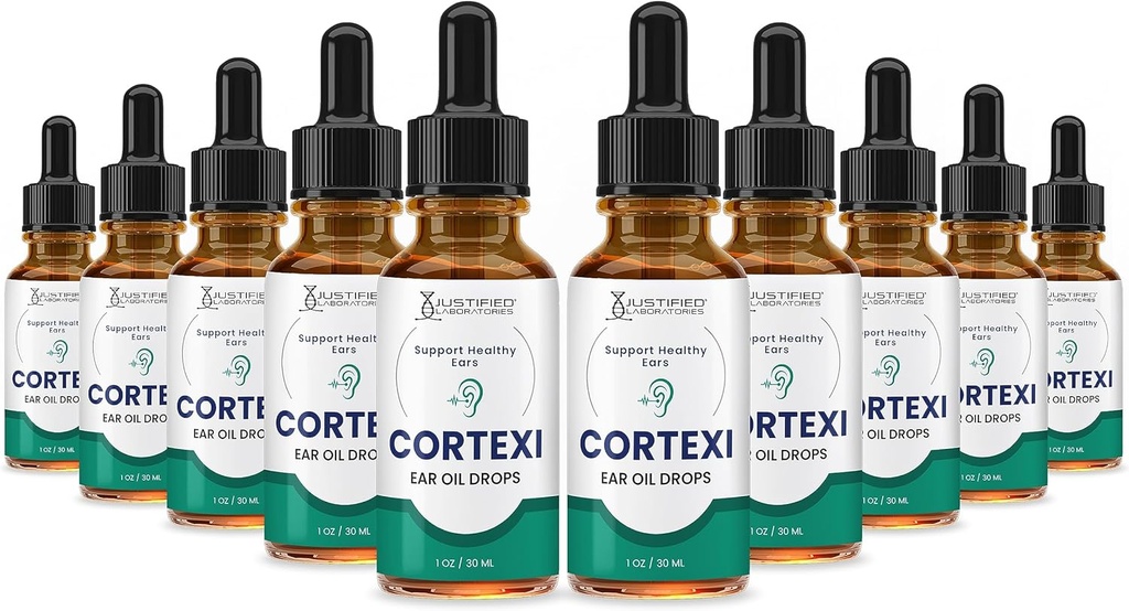 (10 Pack) Cortexi Ear Drops Cortexi Healthy Eardrum Oil Supports Healthy Ears Premium Blend of Essential Oils 10 Bottles