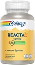 SOLARAY Reacta-C con 500mg Vitamina C, 200mg Concentrado Bioflavonoide, Immune System Defense Vitamins, Patented 24 Horas Immunity Booster Support Suplemento, Vegan, 120 cápsulas, 120 Servimientos.