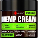 Crema de cáñamo natural - extracto de aceite de cáñamo de alta resistencia - 4 fl oz