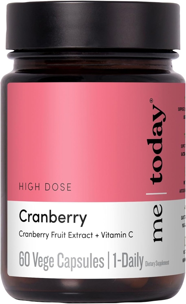 me hoy Cranberry 30,000mg con Vitamina C – Apoyo a la Salud del Tracto urinario, Boost de Inmuno, Suplemento Vegano – Alto Potency Cranberry Pills for Women and Men, 60 Servings