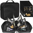 Travel Jewelry Organizer Case,Jewelry Bags Jewelry Storage Book Binder with Clear Zipper Velvet Pouch for Traveling,Earrings, Rings, Necklace, Bracelet