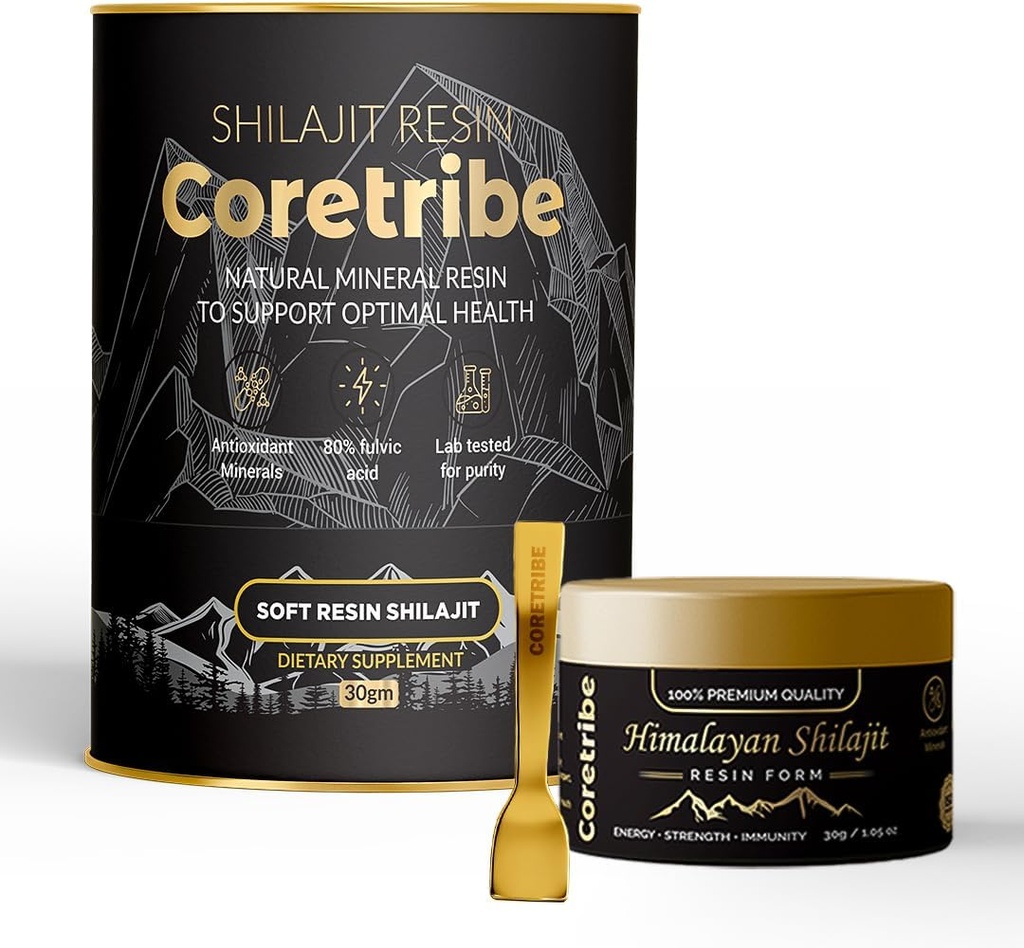 Coretribe® Royal's People Choice Pure Himalayan Organic Shilajit Resin, Complex for Energy, Strength &amp; Immunity, for Men &amp; Women with True Gold Content, 30 Grams