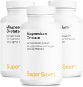 SuperSmart - Magnesium Orotate 1500mg por día - High Absorption Magnesium Supplement TEN Non GMO & Gluten Free - 90 * 3 Vegetarian Capsules