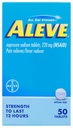 Aleve, Alimentador de Dolor/Reductor de la Fibra 220 mg Tabletas, 50 Cuenta
