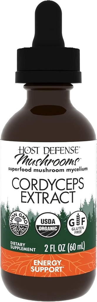 Anfitriona Cordyceps Extract - Immune & Energy Support Supplement - Kidney Health Supplement with Cordyceps - Fitness Support to Aid Oxygen Uptake - 2 fl oz (60 Servings)*