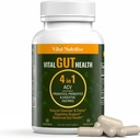 Vital Gut Health 4in1 Fórmula con Apple Sider Vinegar, Prebióticos " Probióticos, Enzimas digestivas para el apoyo a la inmunidad fuerte y el apoyo completo y la digestión