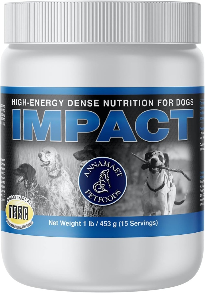 Annamaet Impact – Suplemento de Nutrición de Densa de alta energía para perros – ayuda a apoyar la Peso saludable en atletas caninas, perros post-quirúrgicos y perros con metabolismo rápido - 1 lb