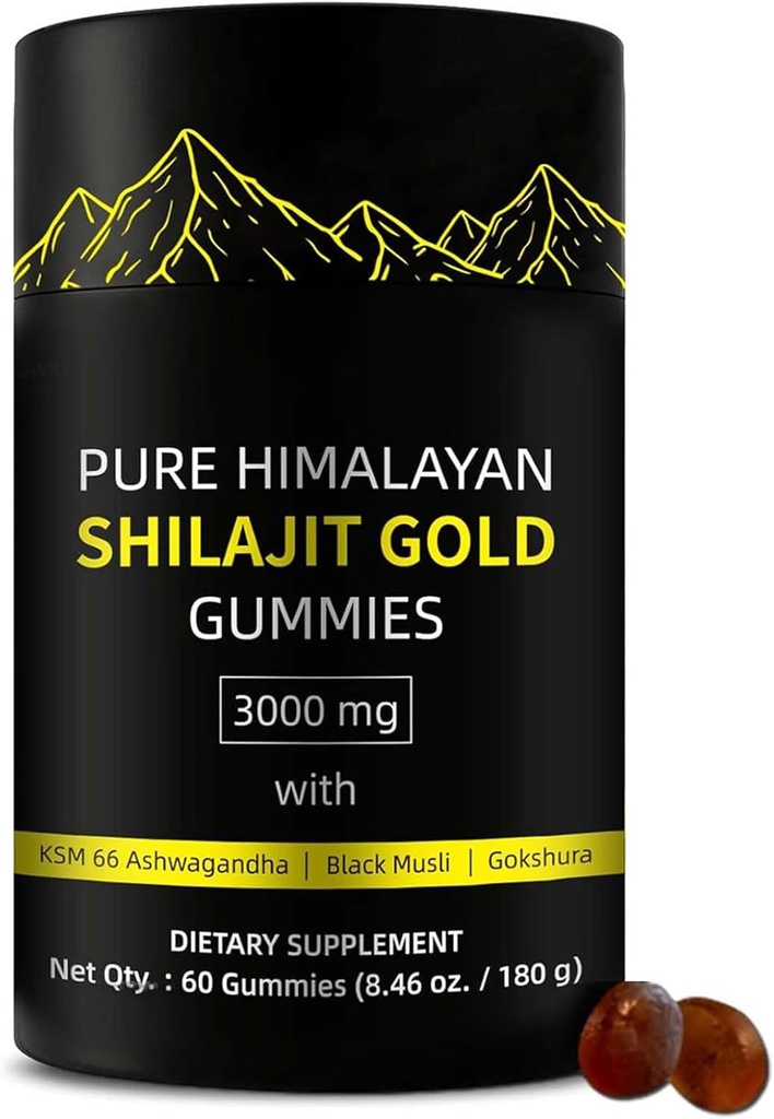 Shilajit Gummies tención alfa Gummies for Men ¦ Lab Tested I No Añadido Sugar ← Ashwagandha, Gokshura Silencio Fulvic Acid &amp; 85+ Trace Minerals for Men, Women ← Non-GMO ← 60 Gummy