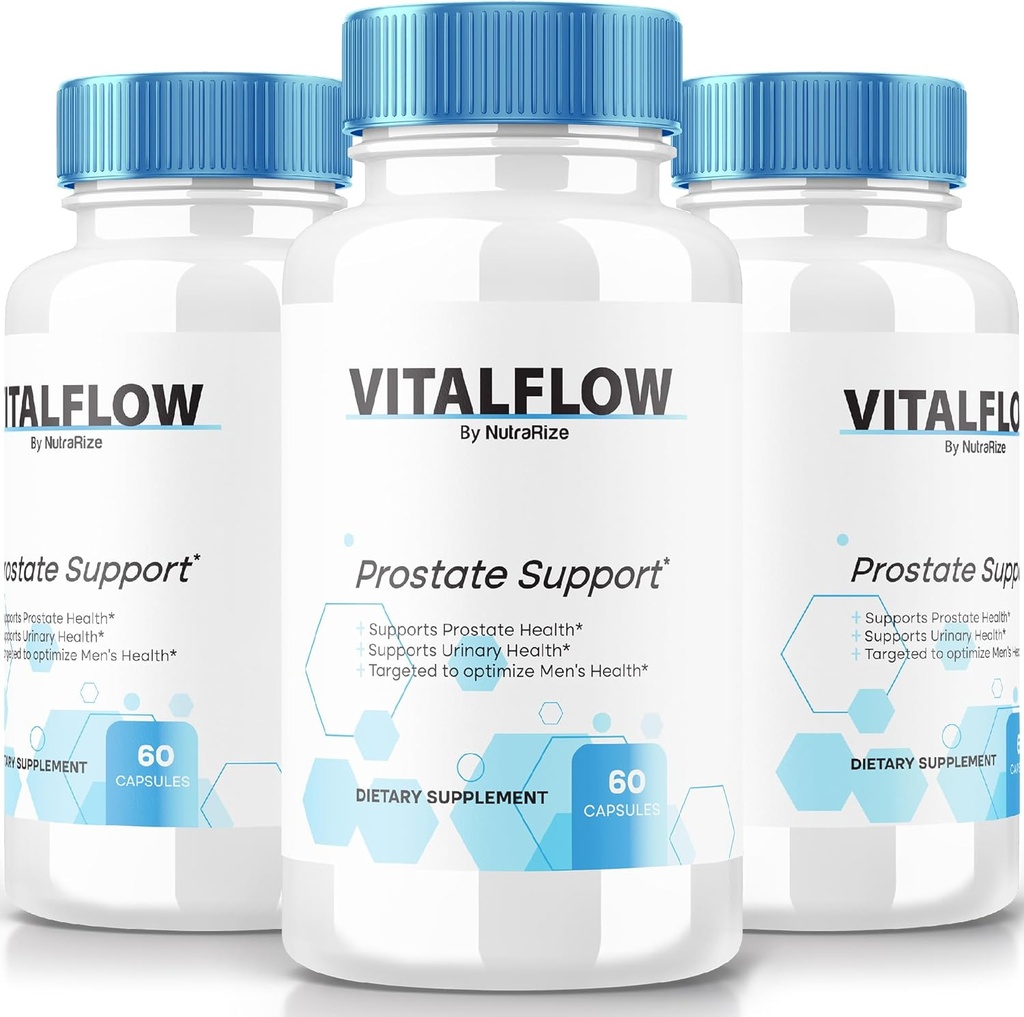 (3 Pack) VitalFlow Capsules, VitalFlow Advanced Prostate Support Fórmula, Fórmula Nacional Oficial para el Control de Regain, Máxima Fuerza Píldoras para apoyar Wellness, Vital Flow Reseñas (180 cápsulas)