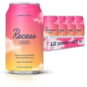 Recess Mood Magnesium &amp; Adaptogen Bebida, Calming Relax Beverage, 12 onzas (Raspberry Lemon, 12 pack)