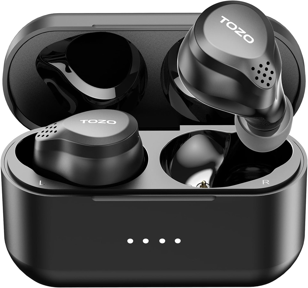 TOZO New NC7 All-Function Hybrid Active Noise Canceling Wireless Earbuds, Bluetooth 5.3 Auriculares con Ultra Long 72H Tiempo de reproducción, detección en el oído, personalización de aplicaciones, auriculares de sonido inmersivo