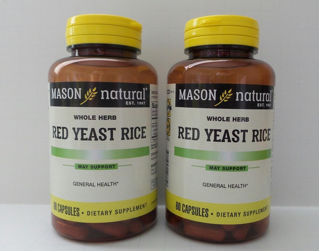 MASON NATURAL Red Yeast Rice Capsules - 60ct, Pack de 2
