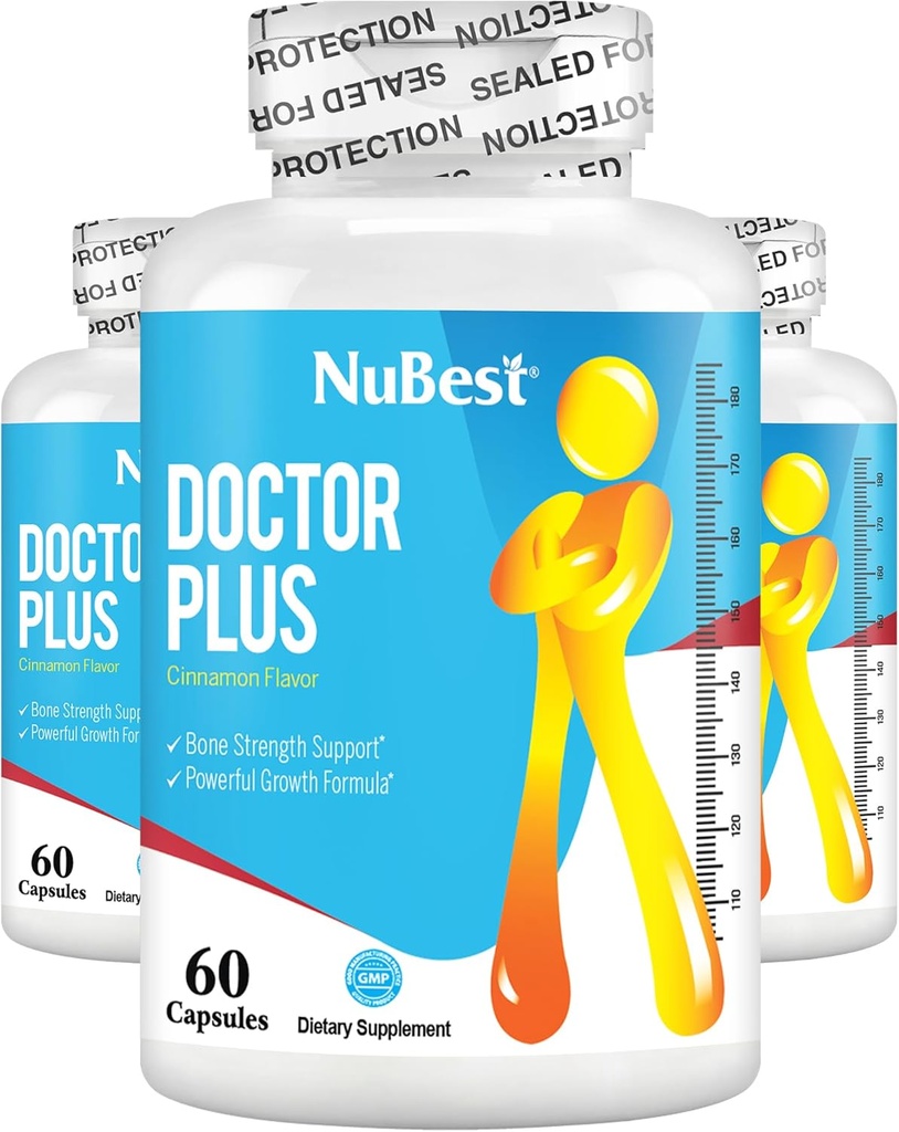 NuBest Doctor Plus - Powerful Bone Strength Formula - Supports Strong, Healthy Bones - Immunity & Wellness Support - for Children (10+) and Teens - 3 Pack ← 3 Months Supply