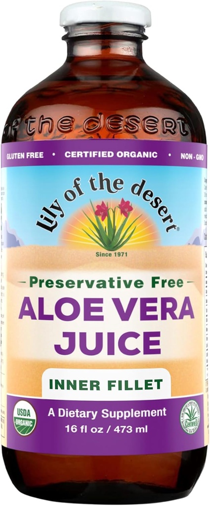 Lily of The Desert Aloe Vera Juice, Preservative Free, Inner Fillet, 16 Fl oz